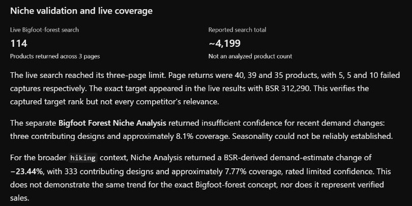 Returned products and reported search totals